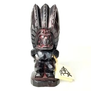 Handcarved Wooden Joyful Tiki  Figurine